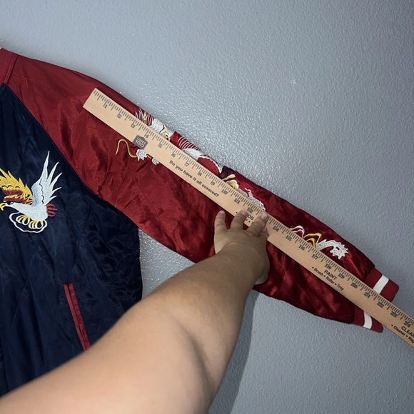 Sukajan Japan Korea Vintage Reversible Tiger Eagle Bomber 88-89 Jacket SZ Small - Picture 5 of 7